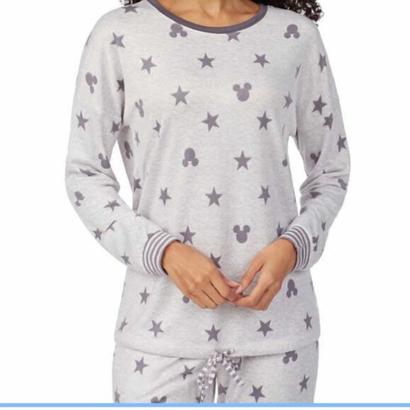 Disney Mickey Mouse Gray Size Large Cozy Pajama 2 piece set. - Picture 2 of 7